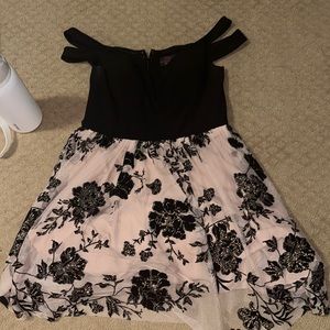 Cute, off the shoulder dress with deep V — only worn once!!!